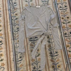 Hashtag - Elegant Gray Wrap Blouse 🩶